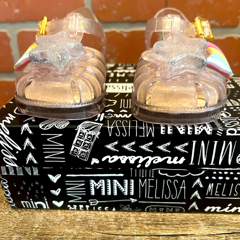 Mini Melissa rainbow jellies size 5 with box